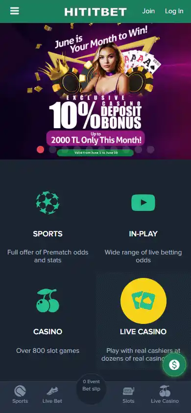 Hititbet Casino screenshot 4