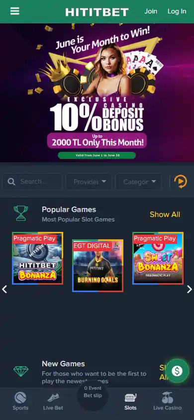 Hititbet Casino screenshot 5