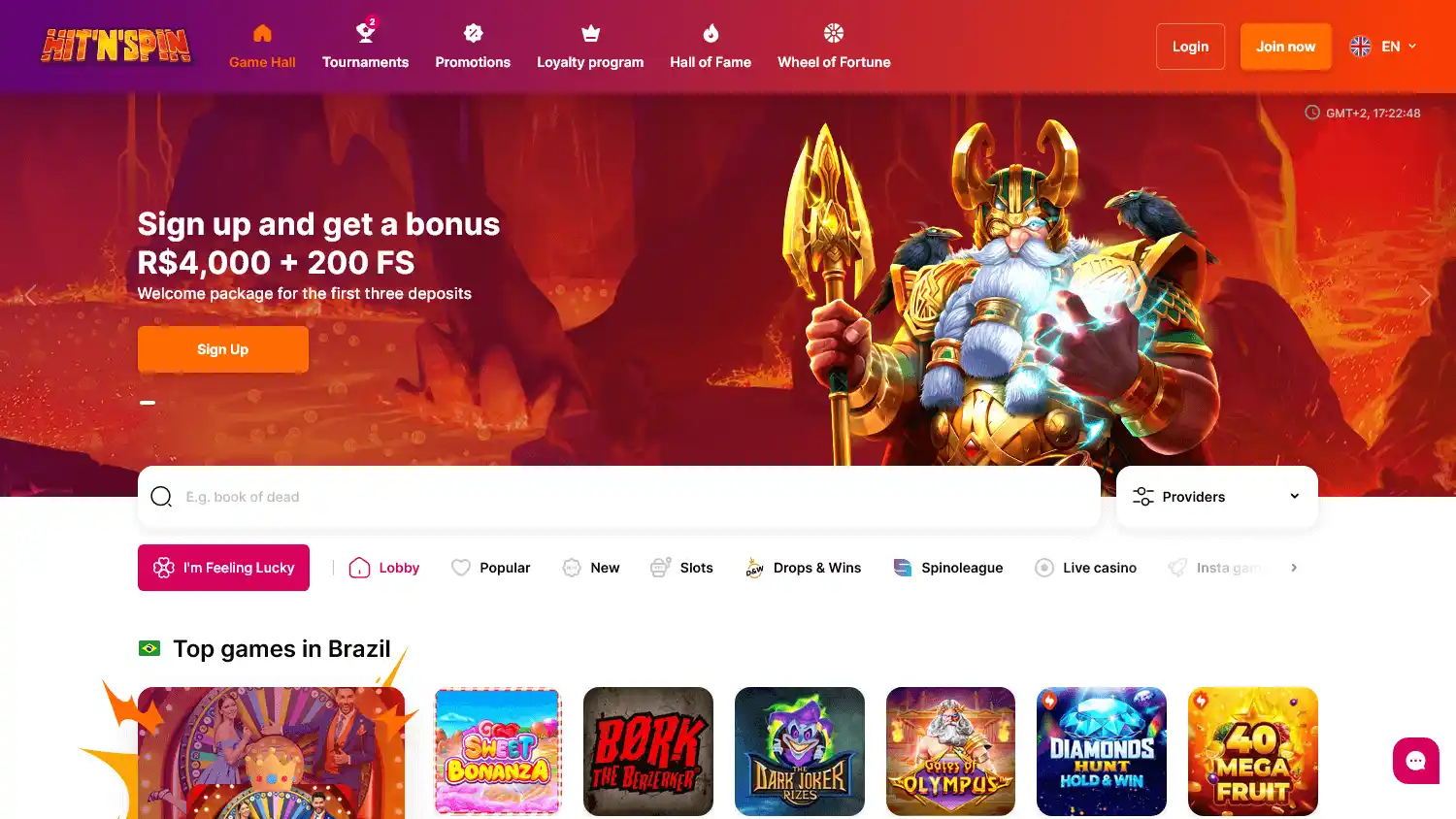 HitNSpin Casino screenshot 1