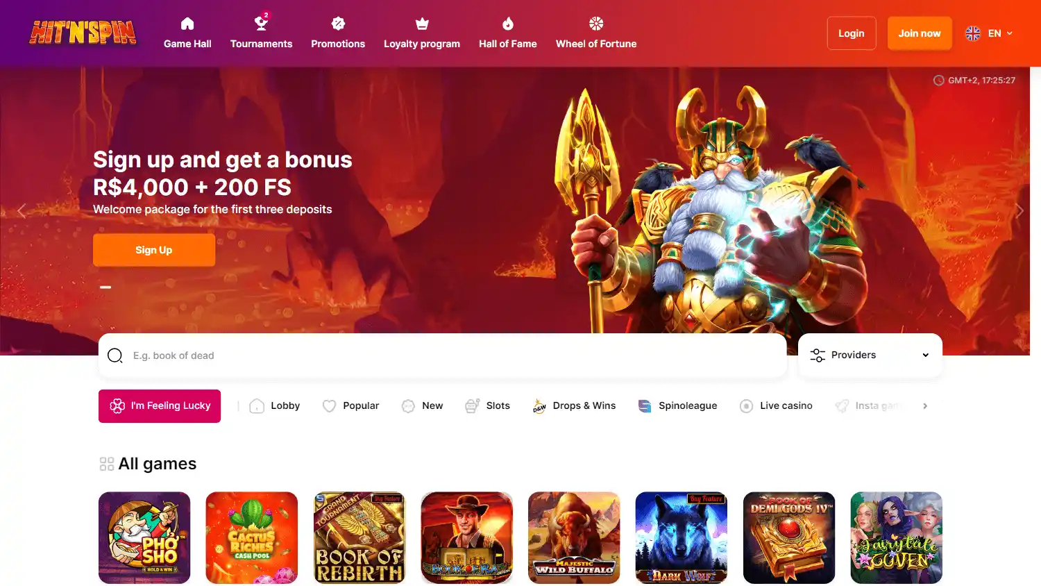 HitNSpin Casino screenshot 2