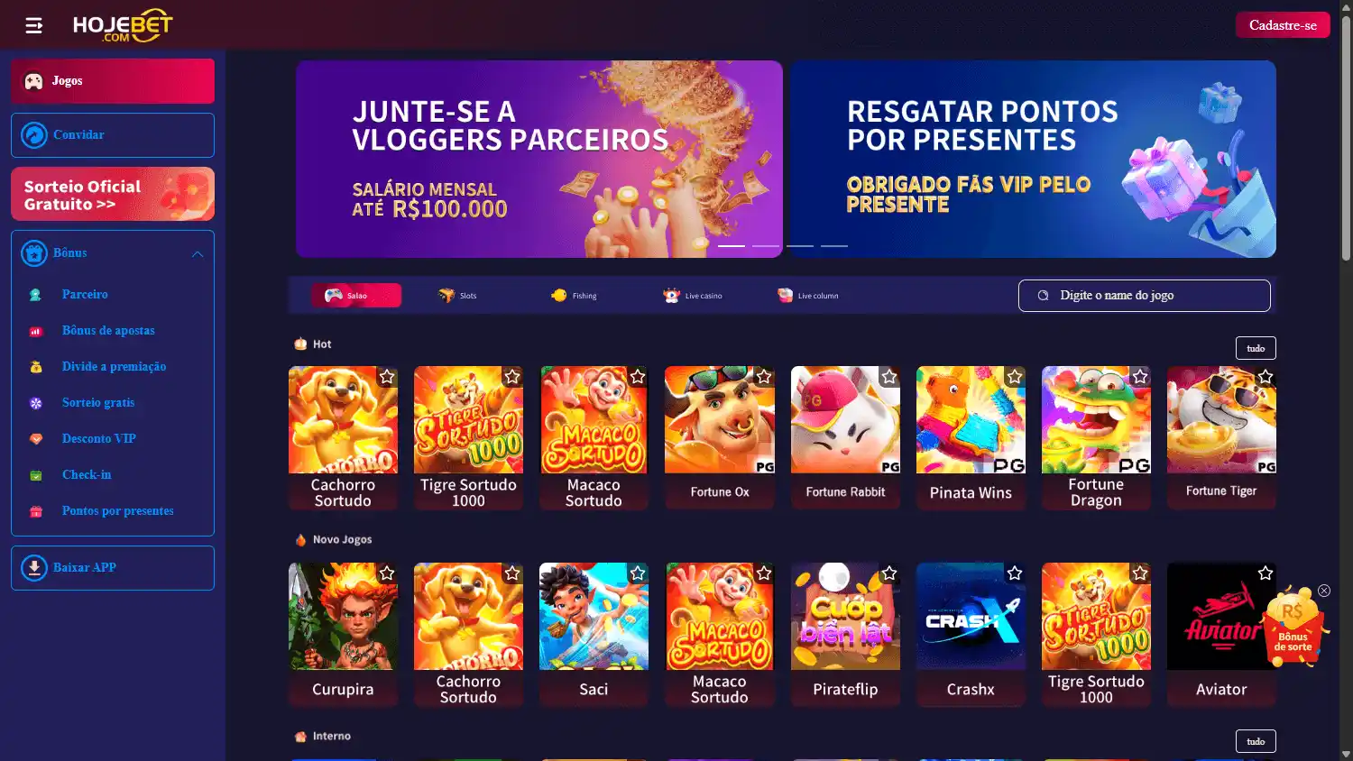 HojeBet Casino screenshot 1