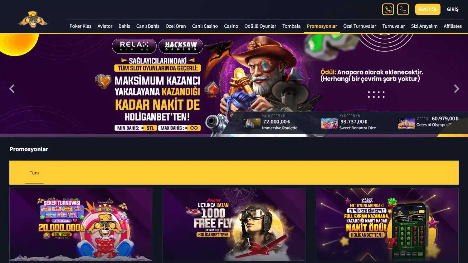 Holiganbet Casino screenshot 3