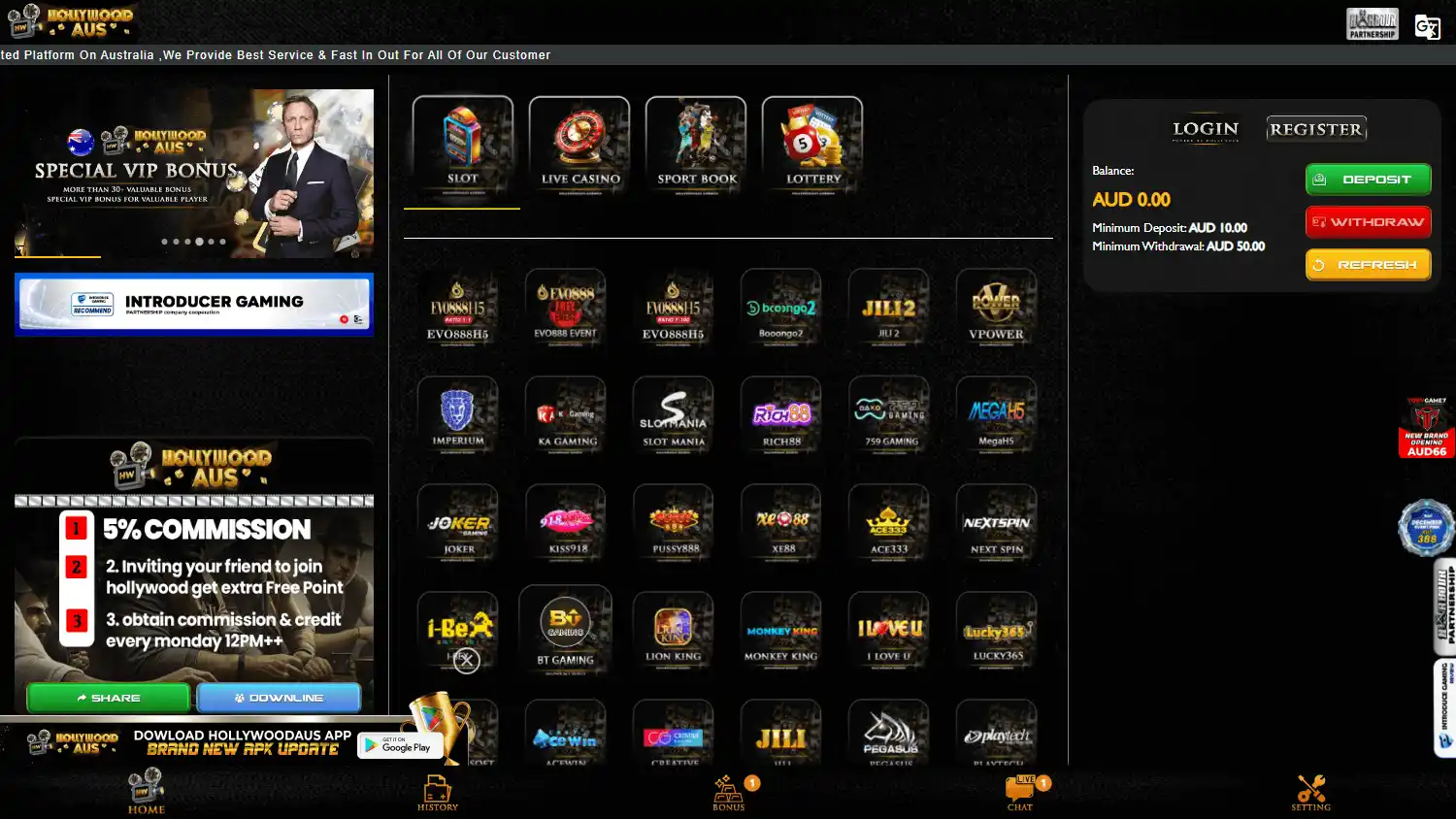 Hollywood AUS Casino screenshot 1