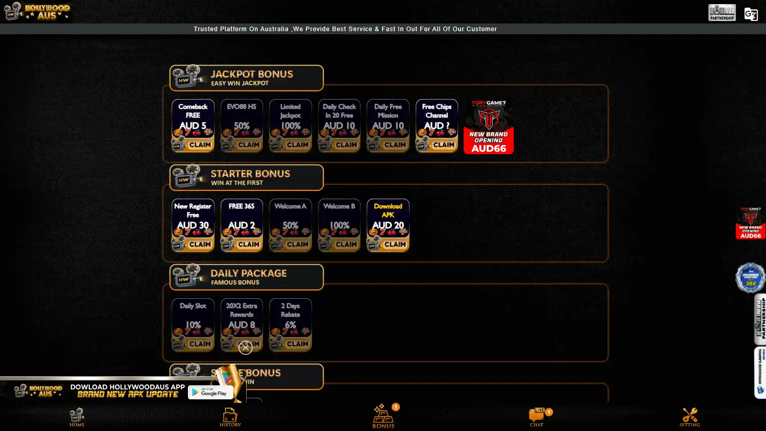 Hollywood AUS Casino screenshot 2