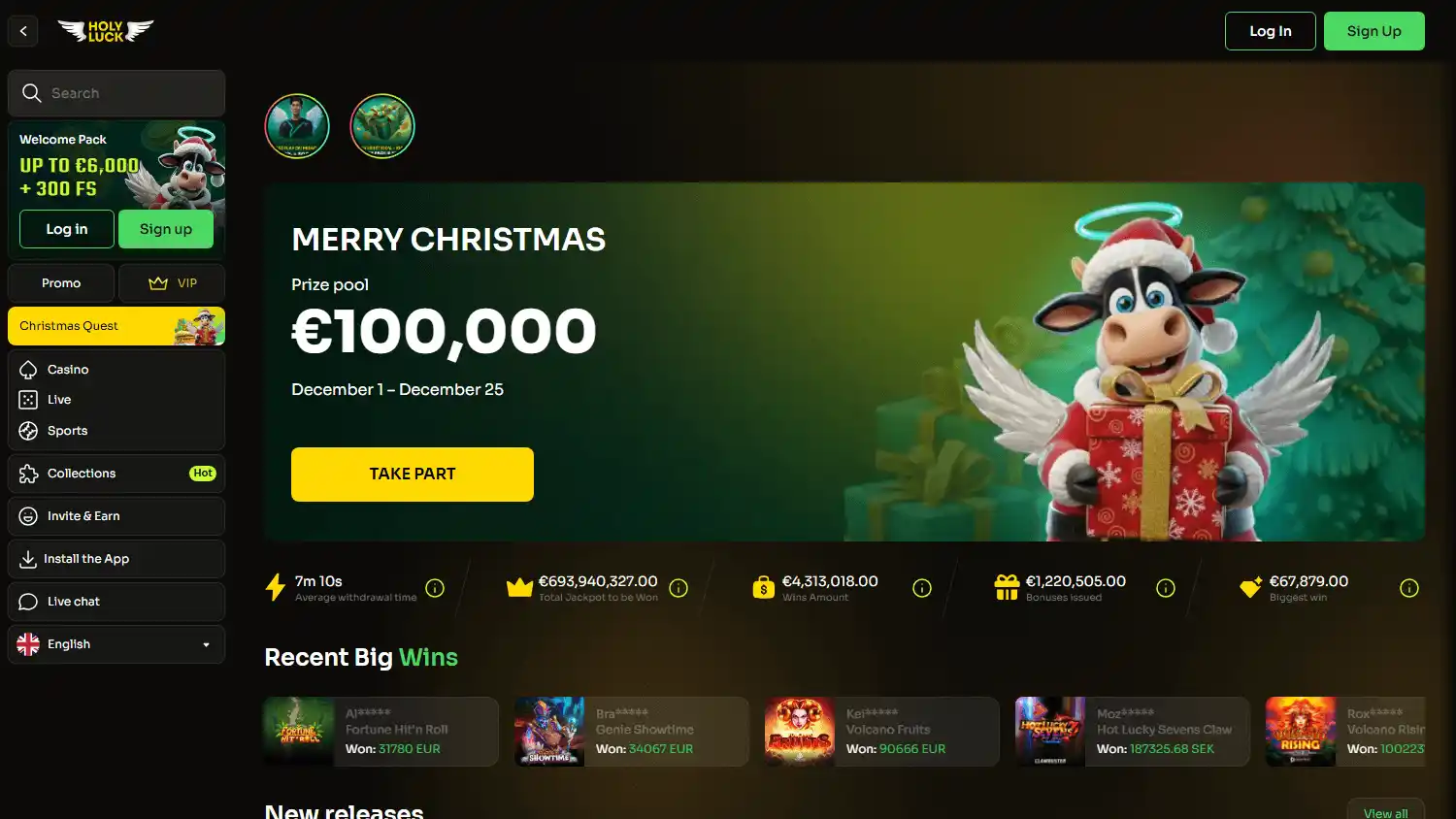 Holy Luck Casino screenshot 1
