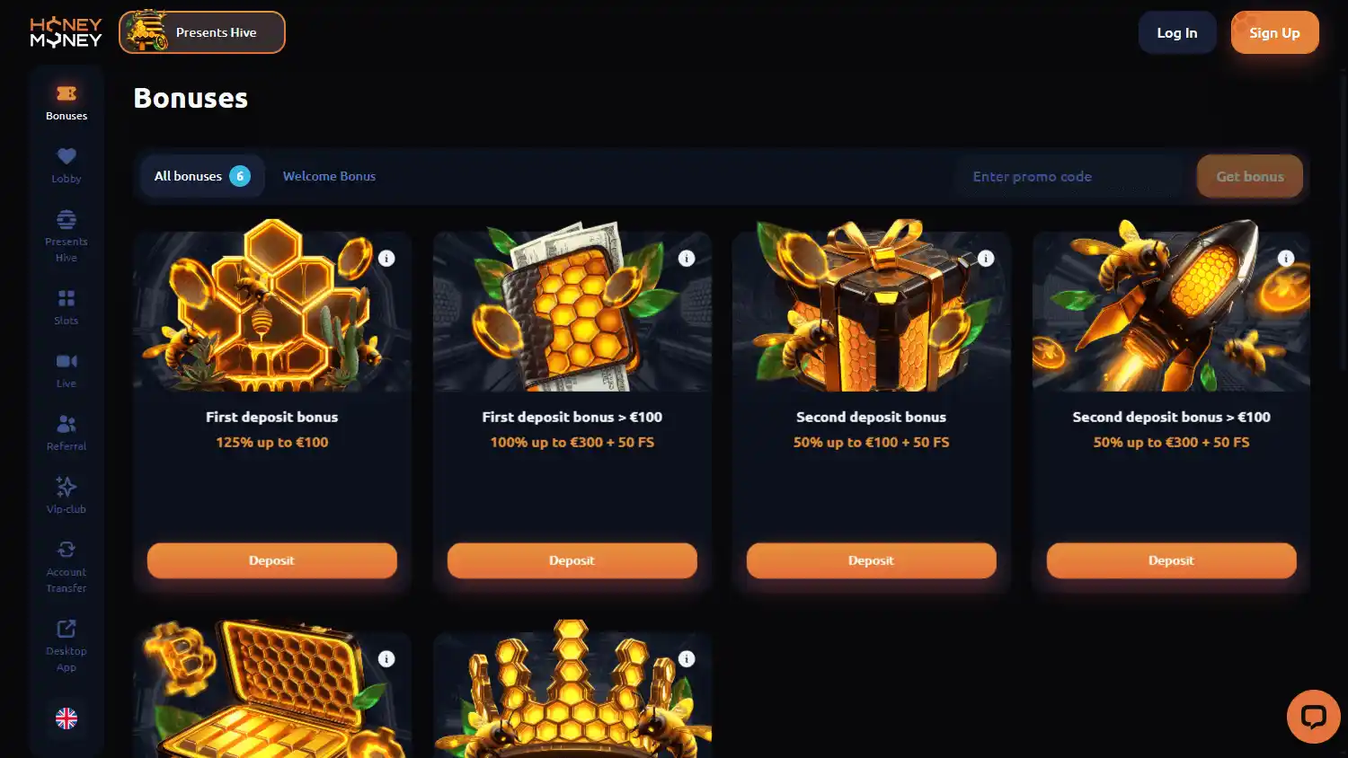 Honey Money Casino screenshot 3