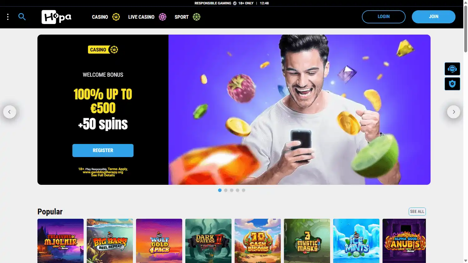 Hopa Casino screenshot 1
