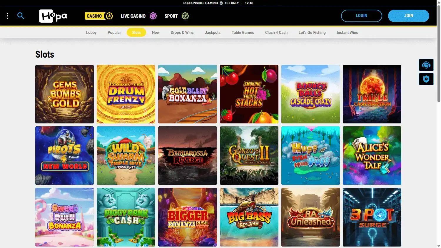 Hopa Casino screenshot 2