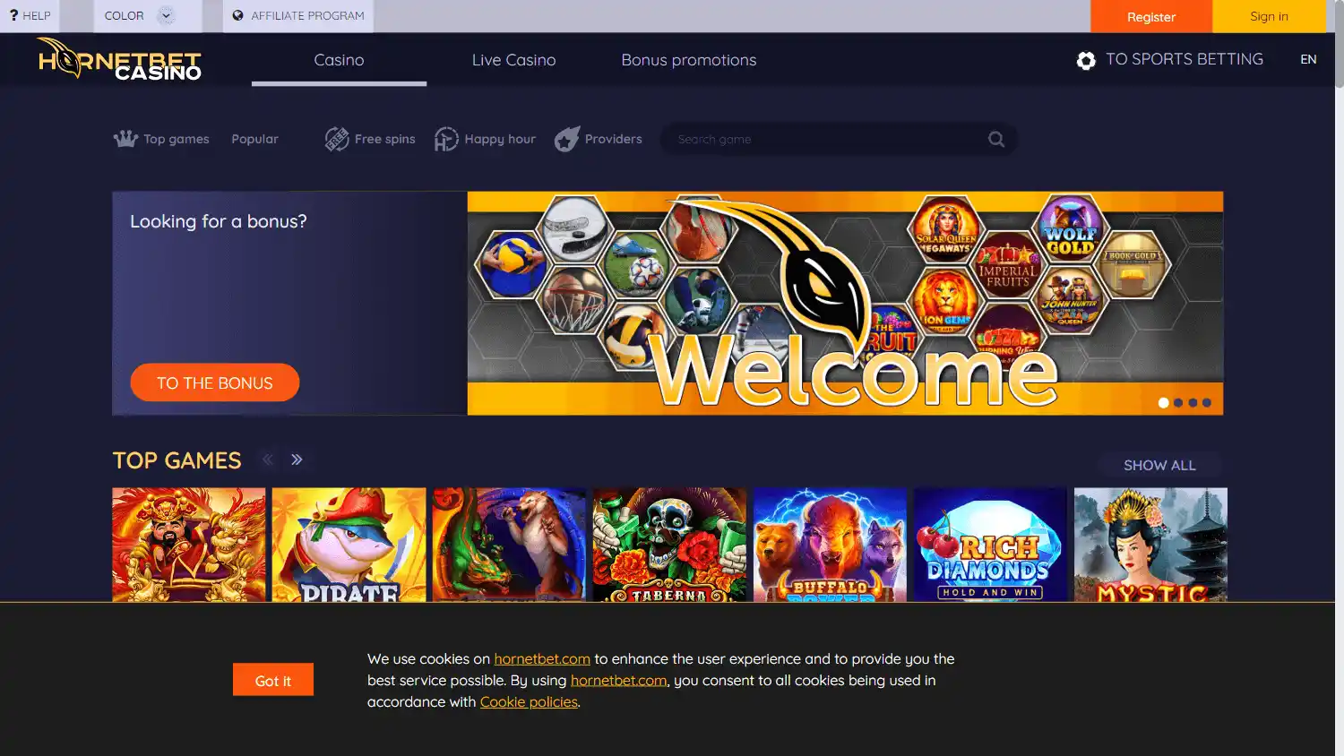 Hornetbet Casino screenshot 2