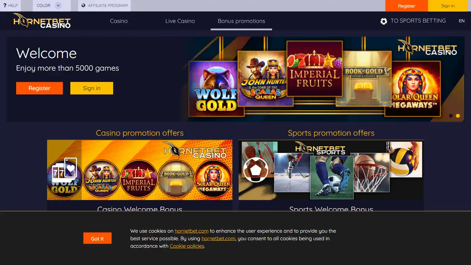 Hornetbet Casino screenshot 3