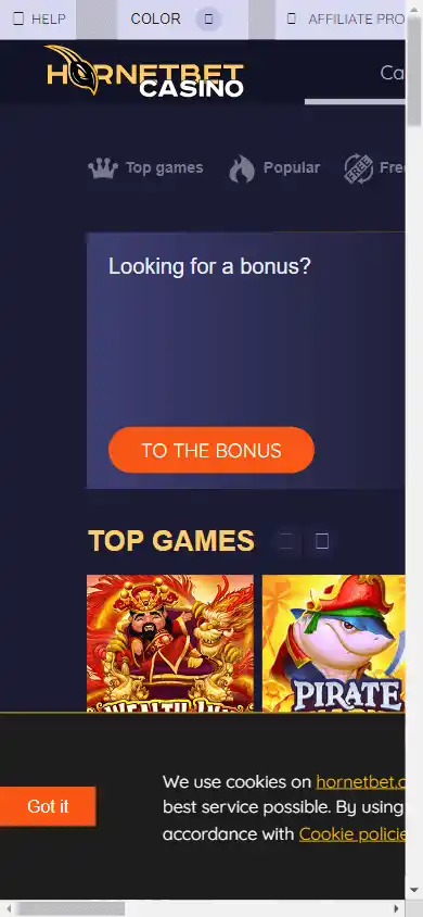 Hornetbet Casino screenshot 4