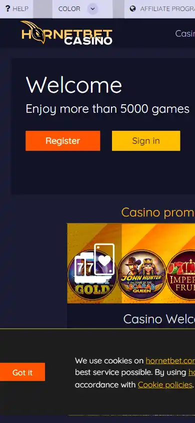 Hornetbet Casino screenshot 5