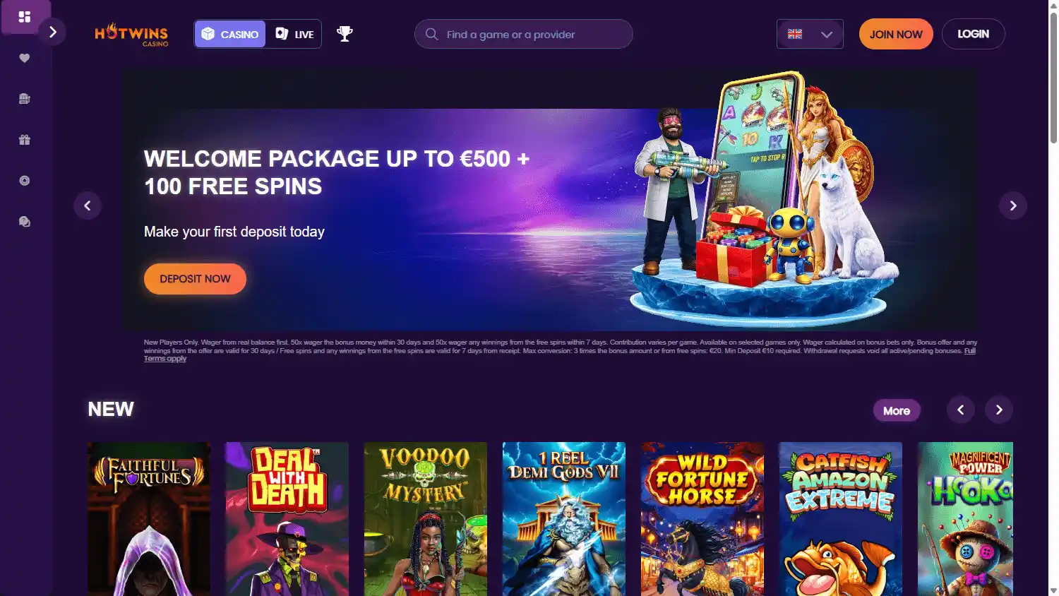 HotWins Casino screenshot 1