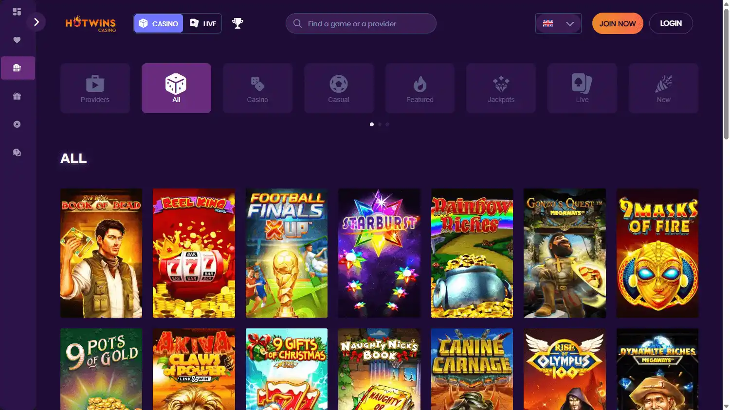 HotWins Casino screenshot 2