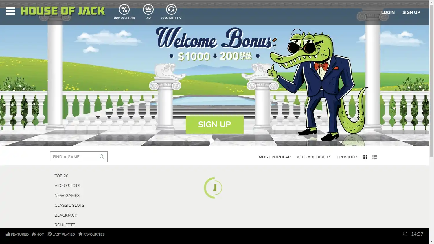 House of Jack Casino screenshot 1