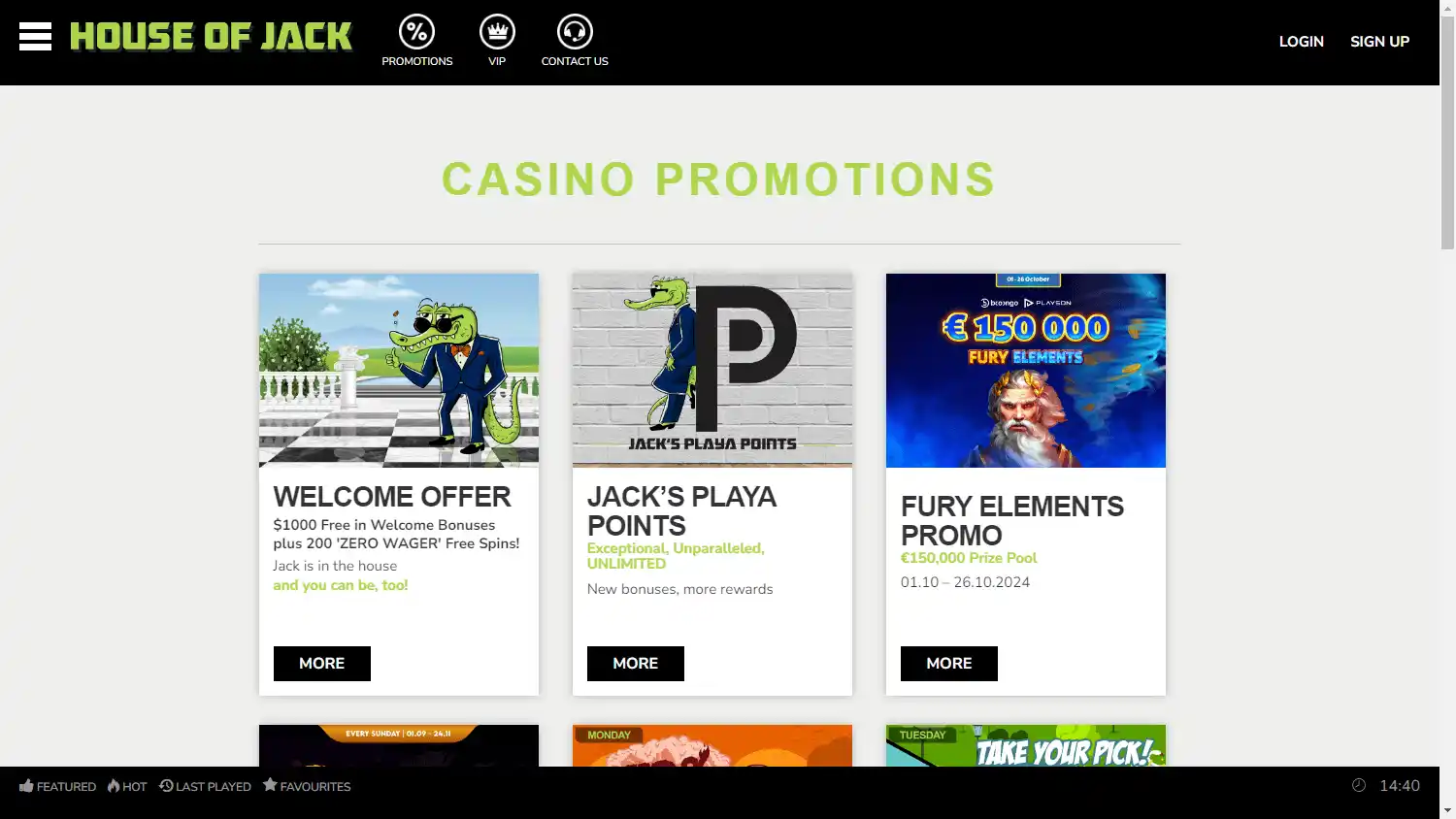 House of Jack Casino screenshot 3
