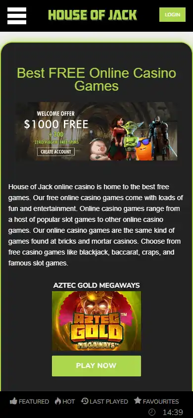 House of Jack Casino screenshot 5