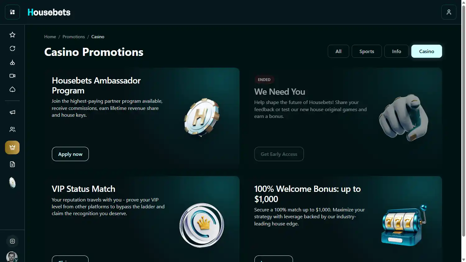 Housebets Casino screenshot 3