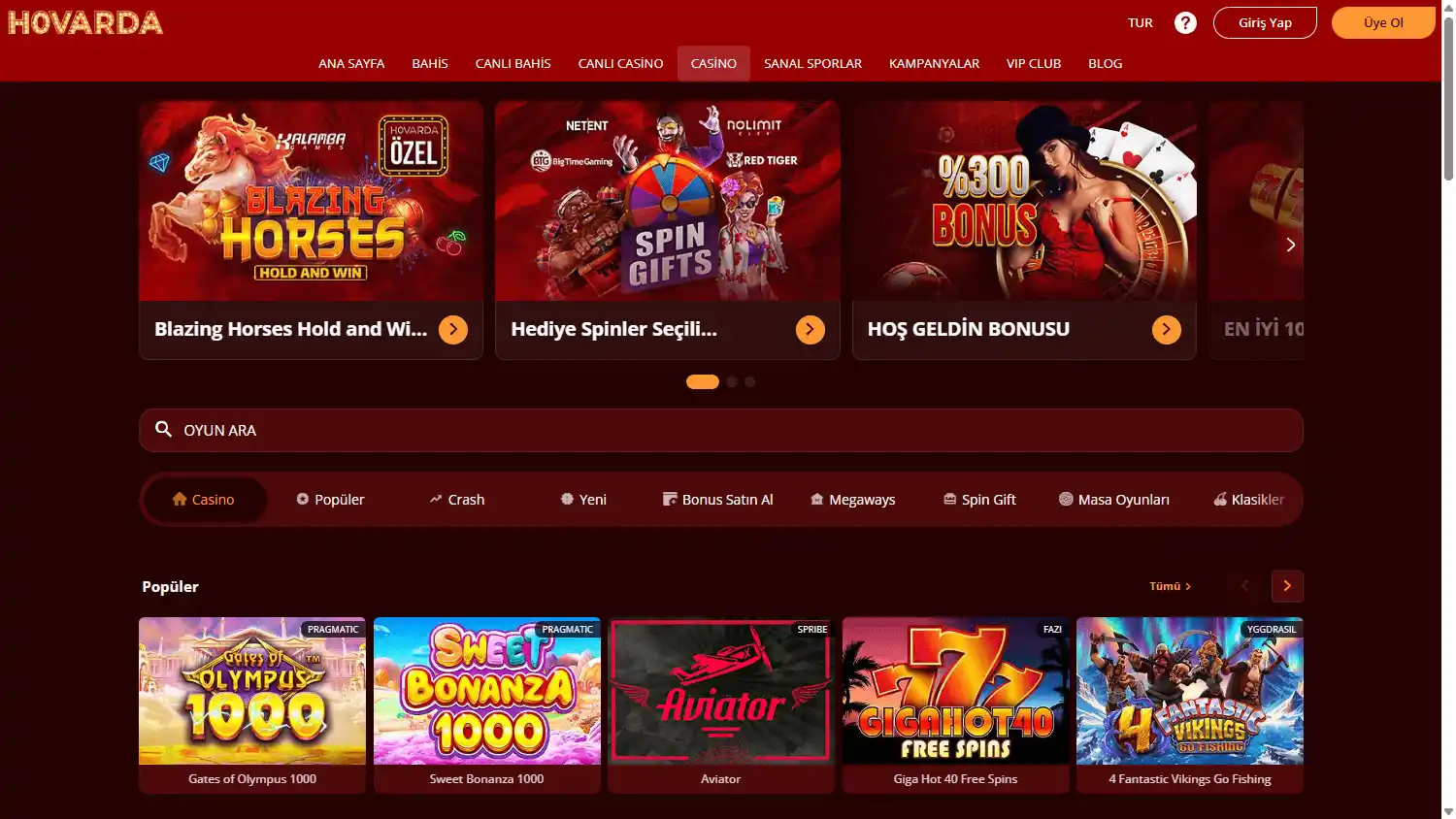 Hovarda Casino screenshot 2