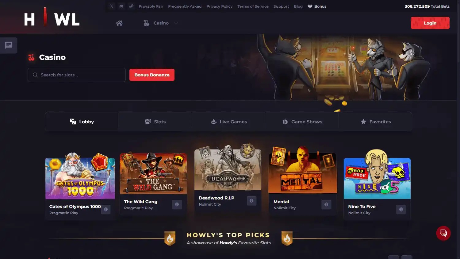 Howl Casino screenshot 2