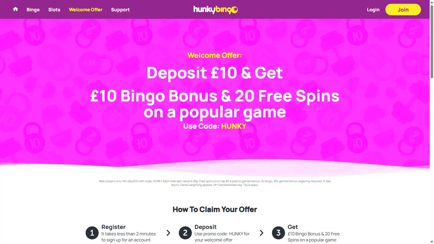 Hunky Bingo Casino screenshot 3