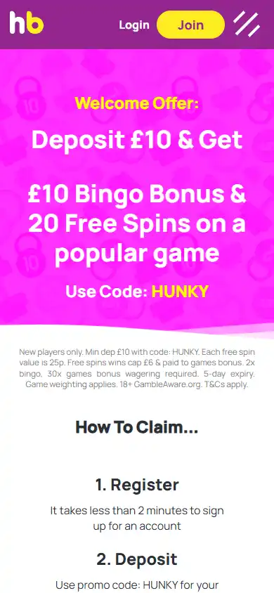 Hunky Bingo Casino screenshot 6
