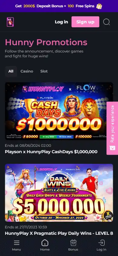 HunnyPlay Casino screenshot 6