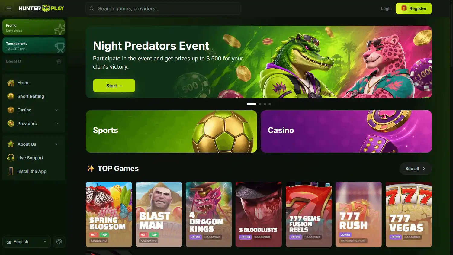 HunterPlay Casino screenshot 1