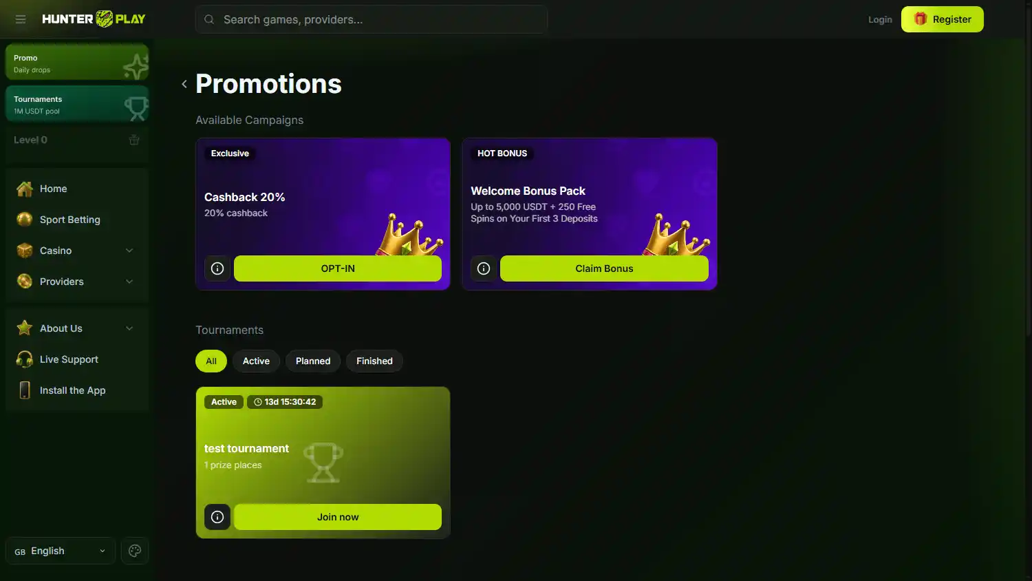 HunterPlay Casino screenshot 3