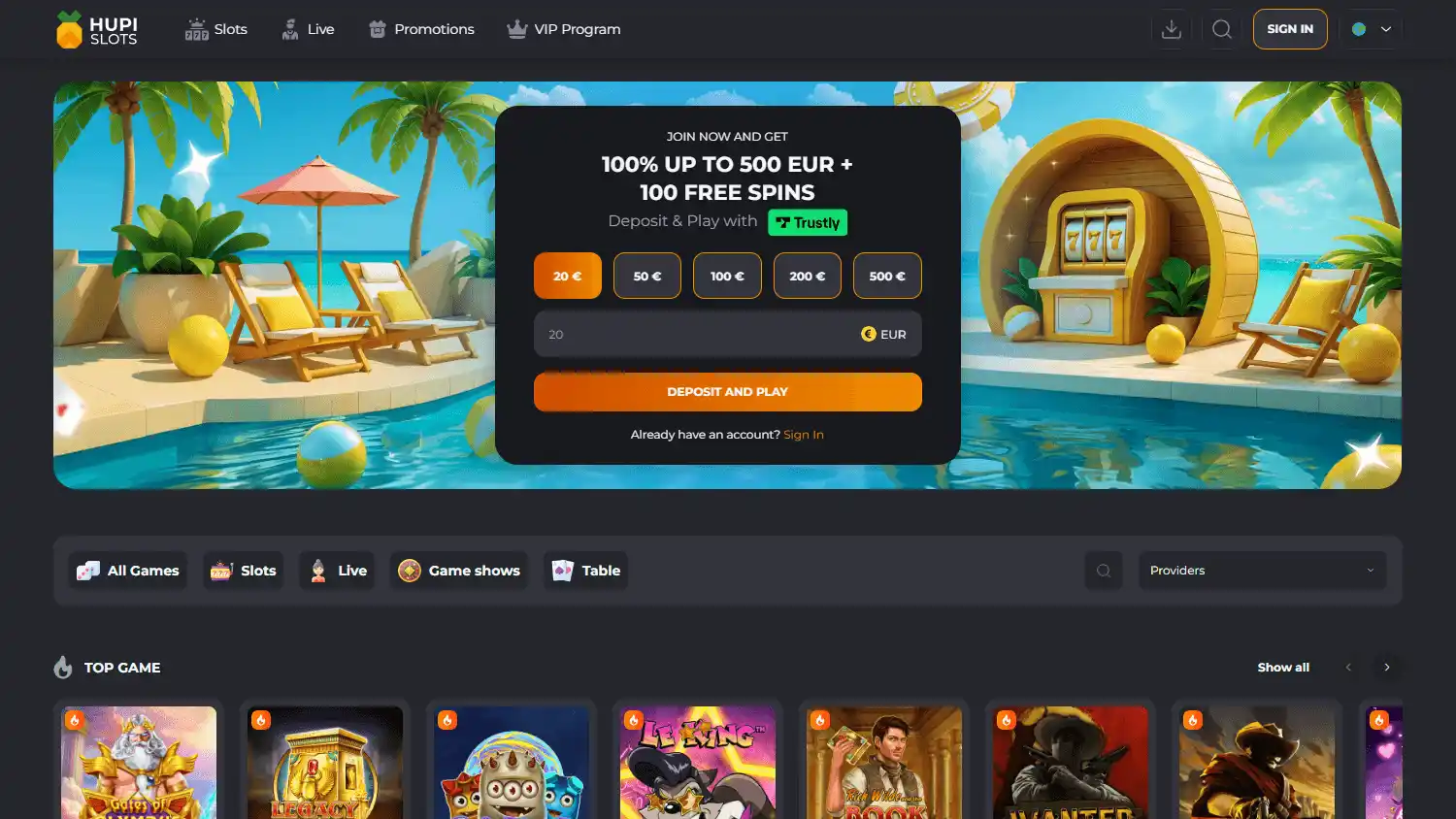 Hupi Slots Casino screenshot 1