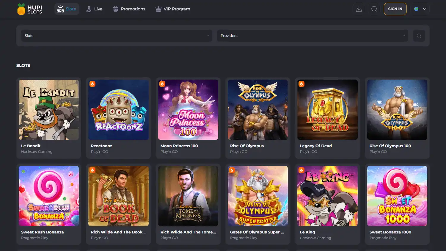 Hupi Slots Casino screenshot 2