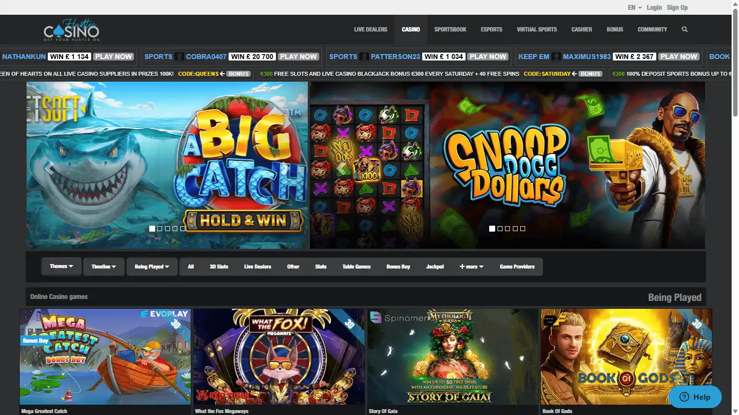 Hustles Casino screenshot 2