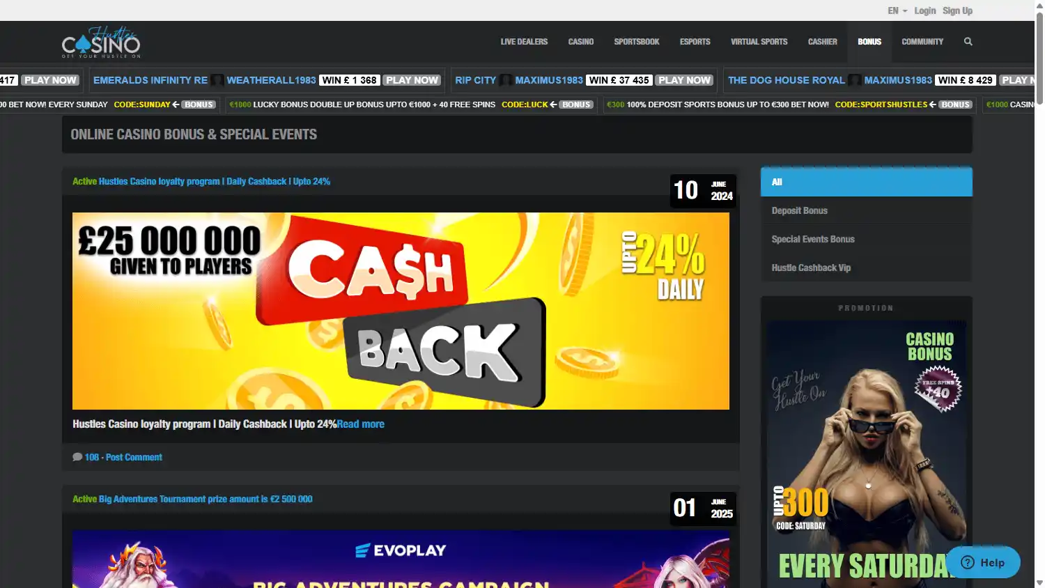 Hustles Casino screenshot 3