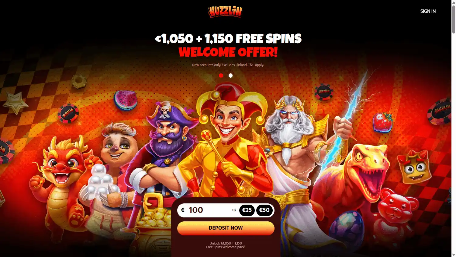 Huzzlin Casino screenshot 1