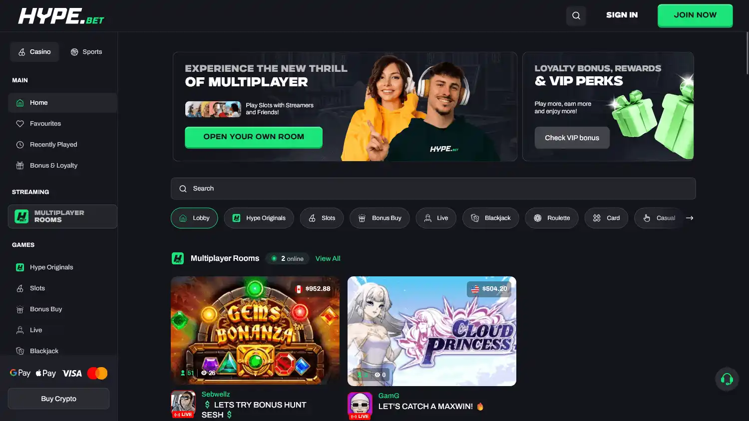 Hype.Bet Casino screenshot 3