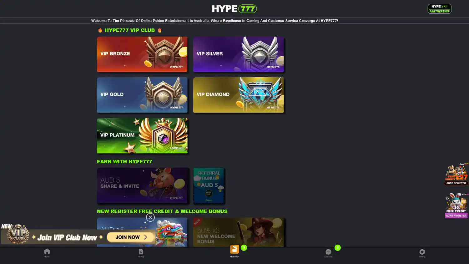 HYPE777 Casino screenshot 2