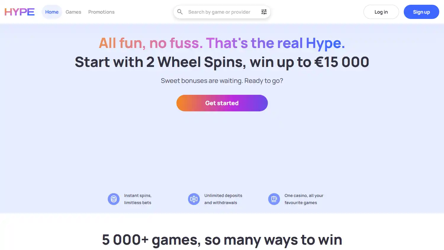HypeKasino Casino screenshot 1