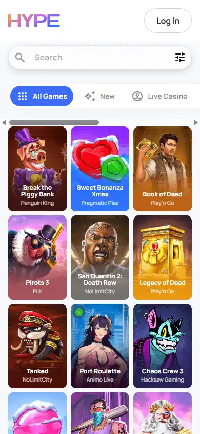 HypeKasino Casino screenshot 5