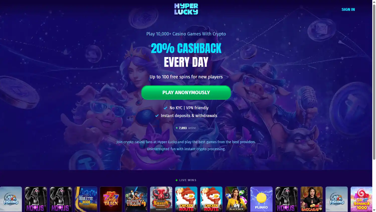 Hyper Lucky Casino screenshot 1