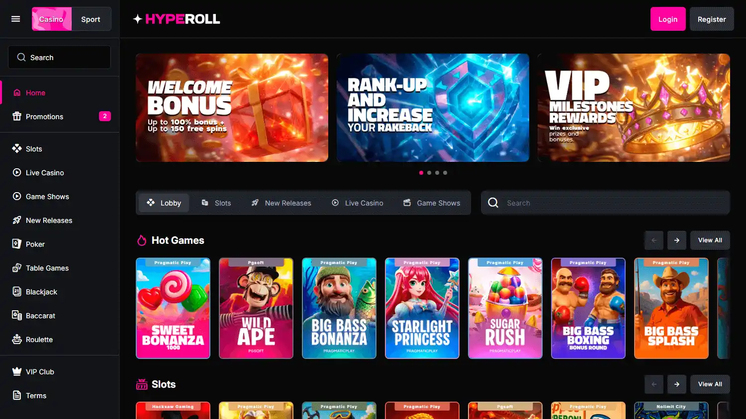 Hyperoll Casino screenshot 1