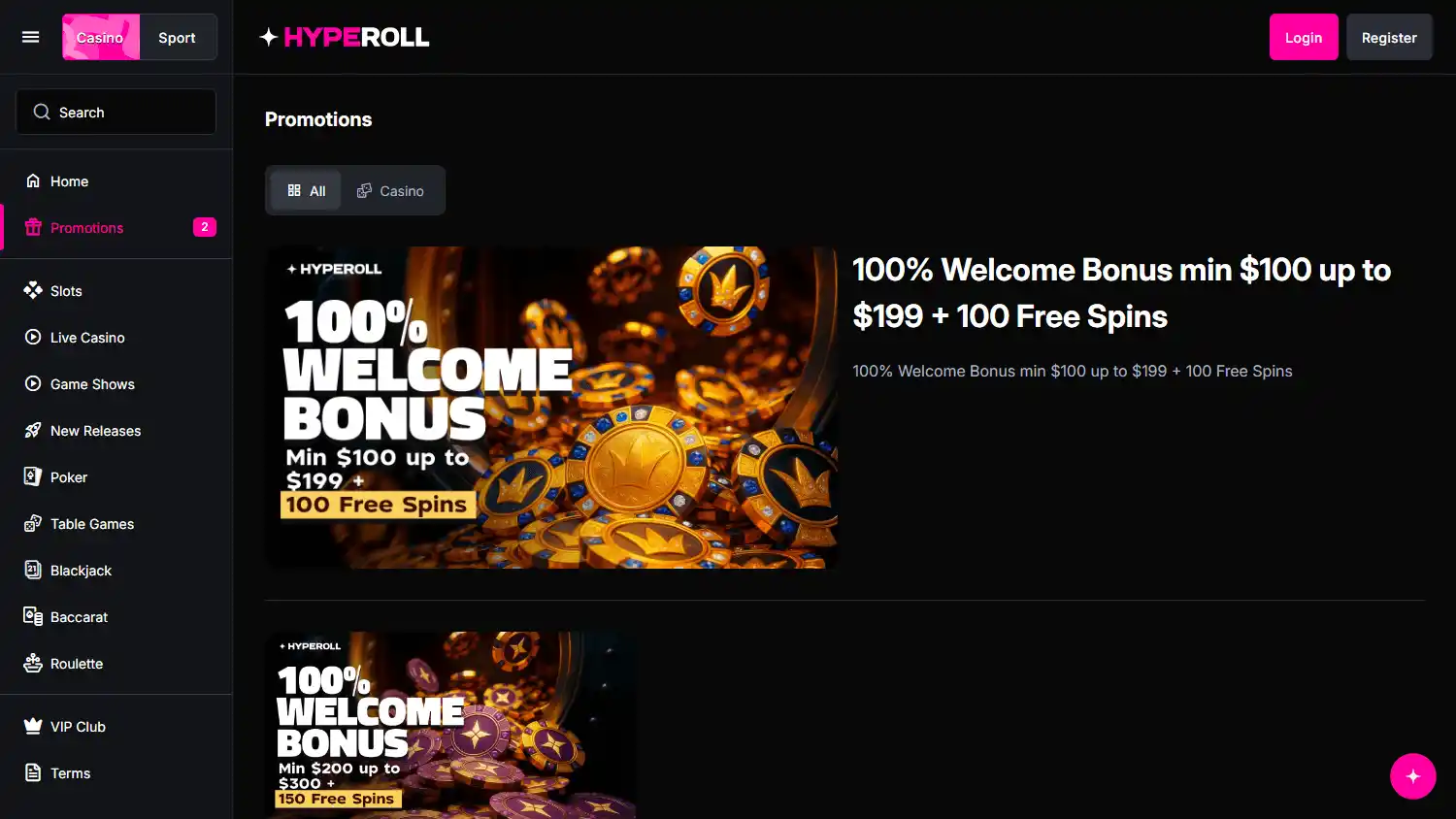 Hyperoll Casino screenshot 2