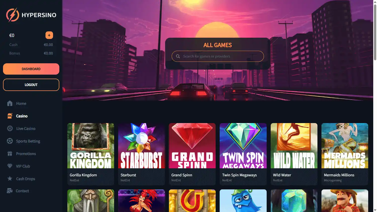Hypersino Casino screenshot 2