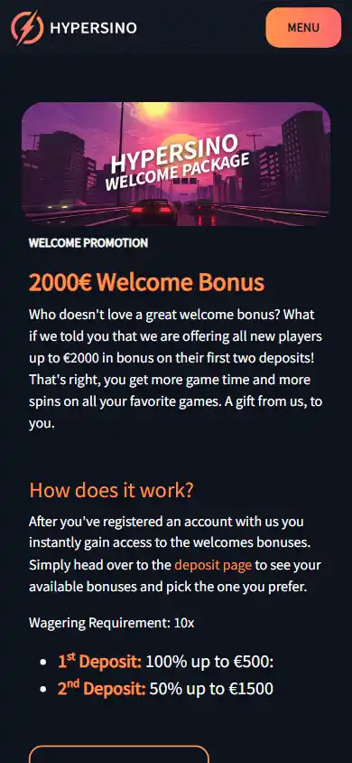 Hypersino Casino screenshot 6