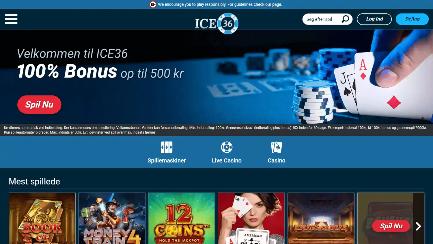 ICE36 Casino DK screenshot 1