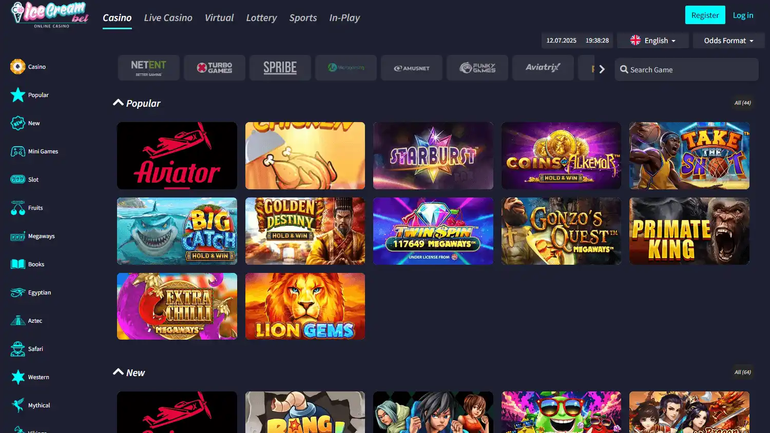 IceCreamBet Casino screenshot 1