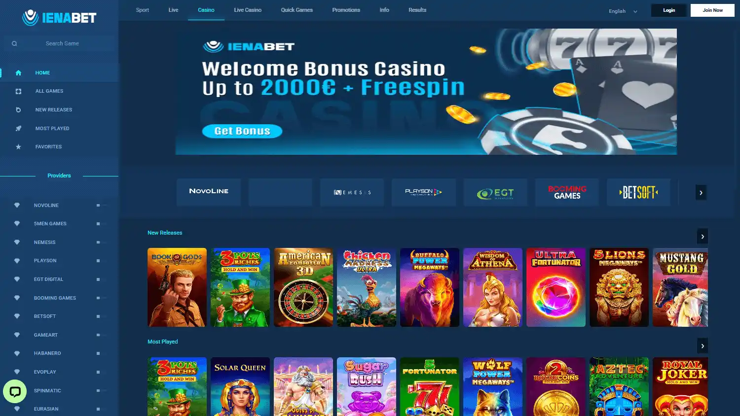 Ienabet Casino screenshot 2