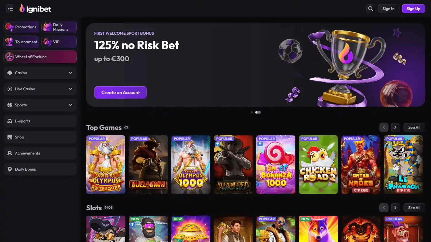 IgniBet Casino screenshot 1