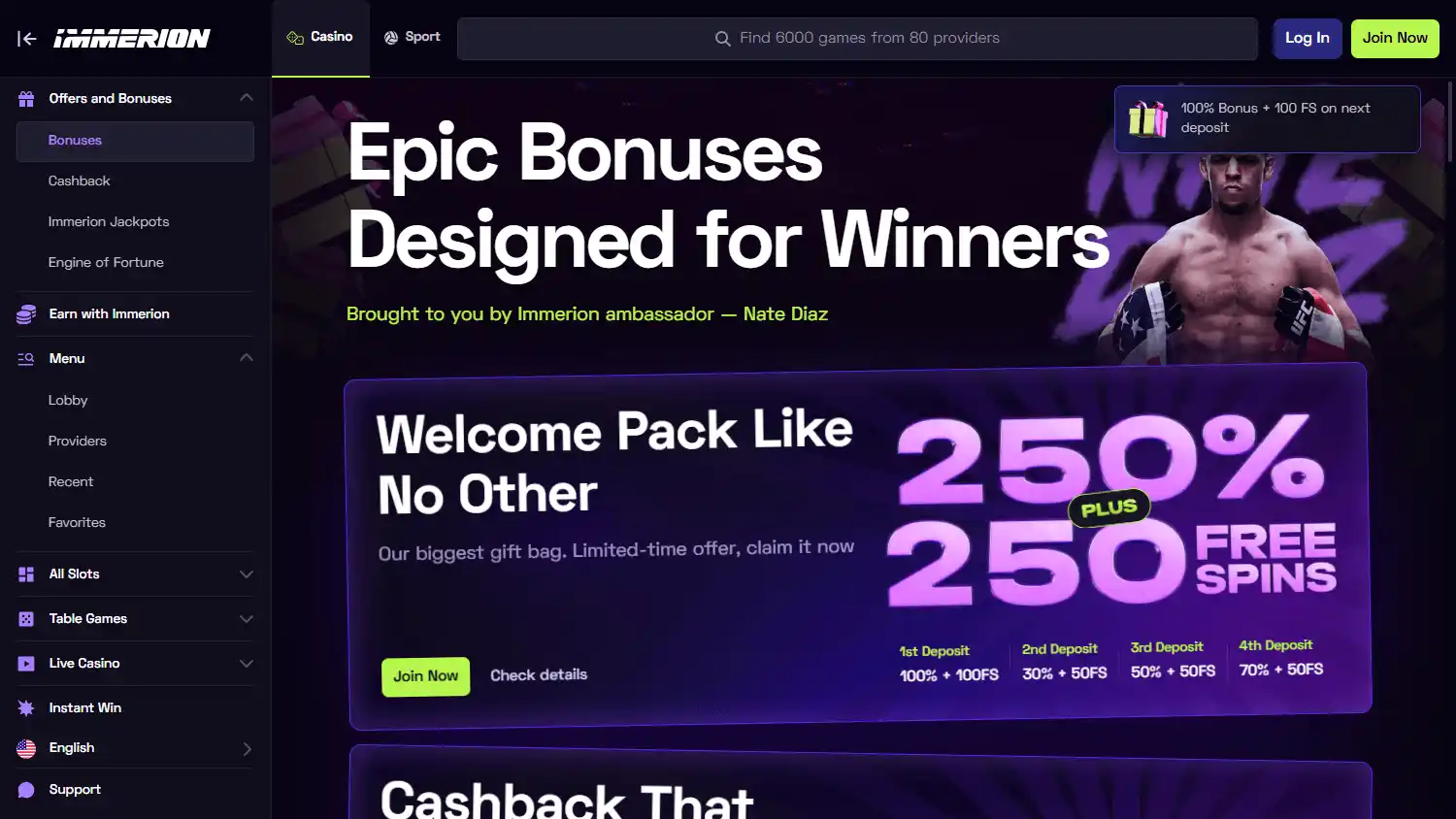 Immerion Casino screenshot 1