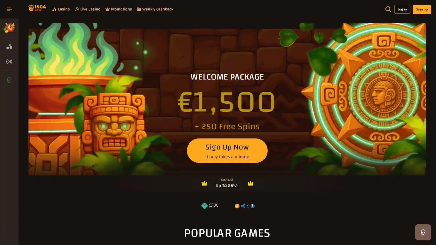 Incaspin Casino screenshot 1