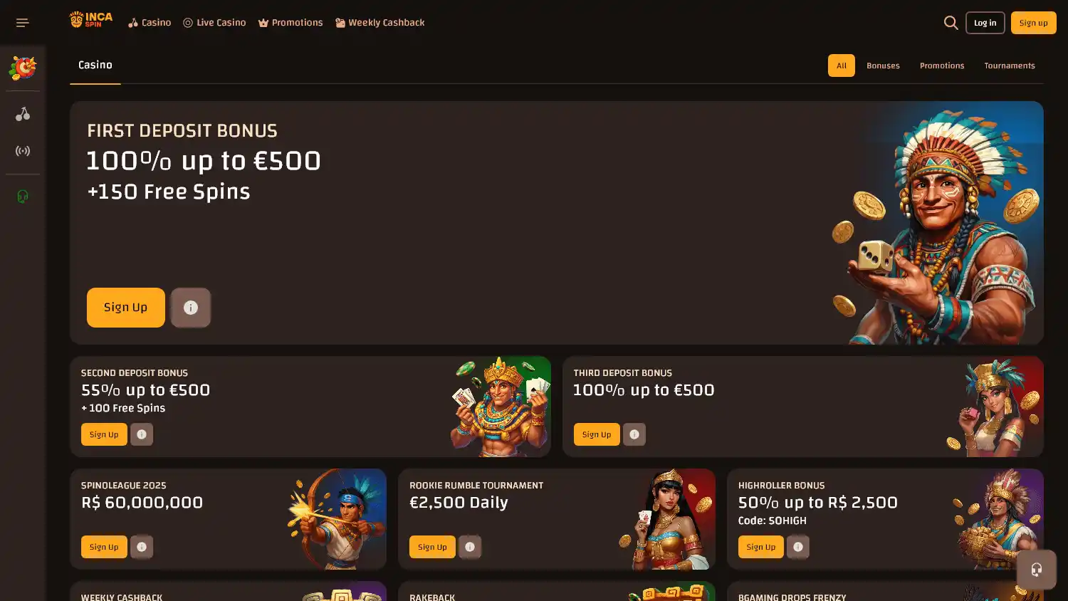 Incaspin Casino screenshot 2